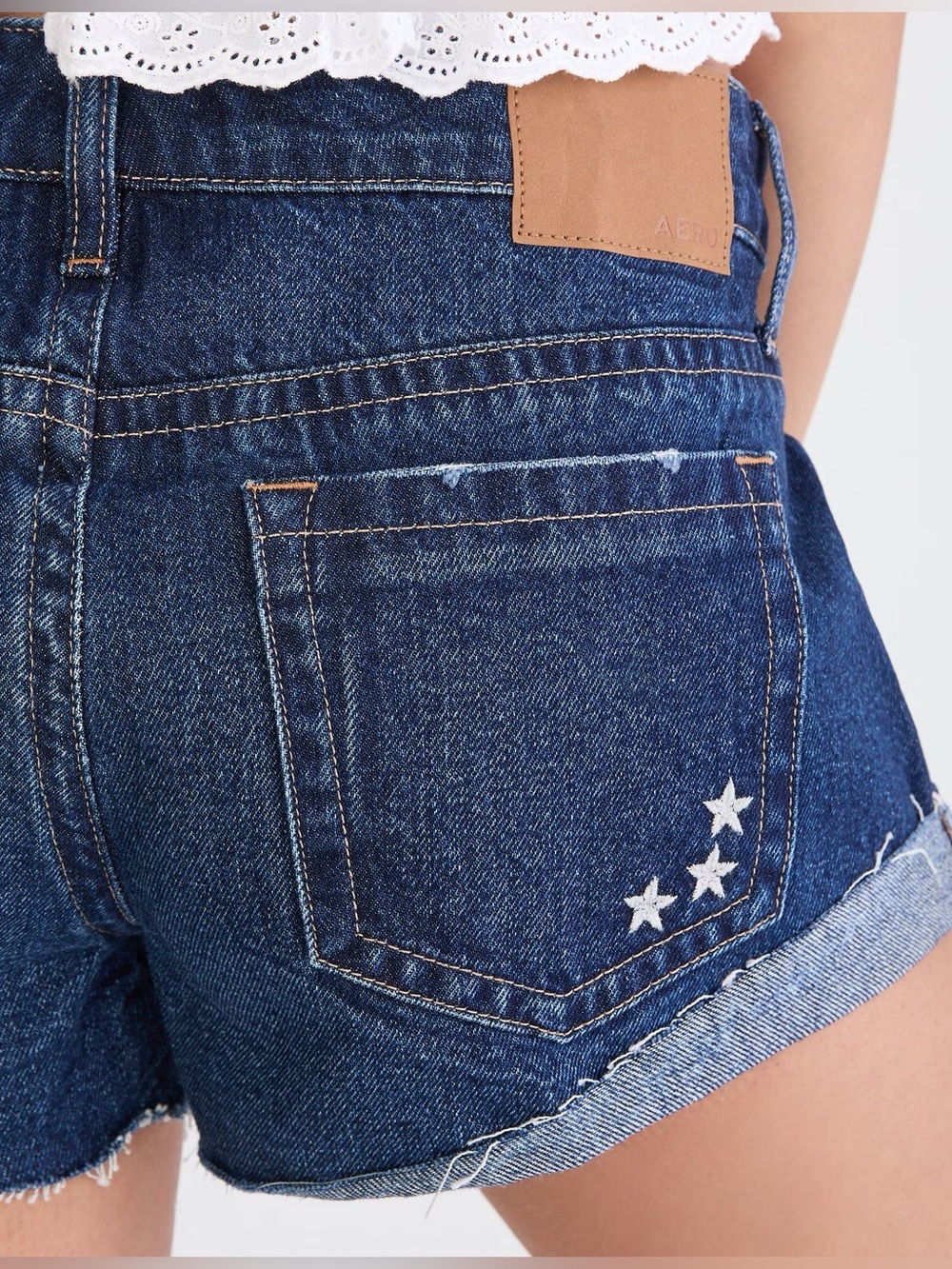 Aeropostale Low-Rise Blue Jean Shorts